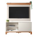 Ver imagem 7 de Rack com Painel para Tv 55 Polegadas Ripado Mondrian Off White/Freijó