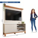 Ver imagem 3 de Rack com Painel para Tv 55 Polegadas Ripado Mondrian Off White/Freijó