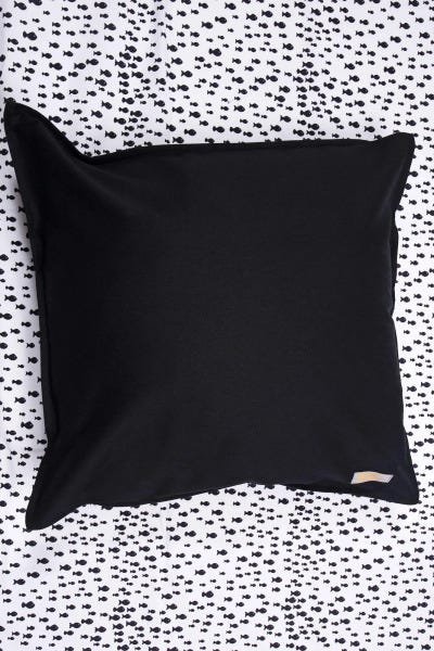 Capa de almofada em pesponto 45 cm x 45 cm preta - 3