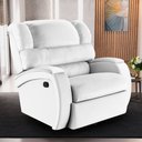 Ver imagem 6 de Poltrona do Papai Sala de Cinema Reclinável Kylie Glider Manual Giratória PU Branco G23 Gran Belo Ky