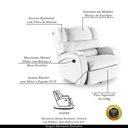 Ver imagem 4 de Poltrona do Papai Sala de Cinema Reclinável Kylie Glider Manual Giratória PU Branco G23 Gran Belo Ky