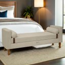 Ver imagem 2 de Recamier Sapateira Baú Pietro para Cama Queen Size 160cm Bouclê - Sofa Store:bouclê Bege