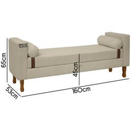 Recamier Sapateira Baú Pietro para Cama Queen Size 160cm Bouclê - Sofa Store:bouclê Bege - 6