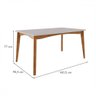 Mesa de Jantar 6 Lugares Monalisa Lady com Vidro Mel Natural/off White - Nesher - 3