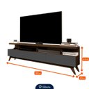 Ver imagem 5 de Rack de Televisão até 65 Polegadas - 3 Gavetas Nichos Pés Madeira - Mod.0332 - Cedro/cinza