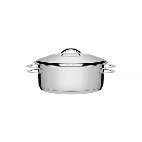 Caçarola Tramontina Solar Rasa em Aço Inox Fundo Triplo com Tampa e Alças 20 Cm 2,9 L Tramontina