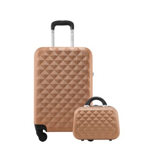 Mala de Viagem Tamanho Média 23kg Rodas 360 - Gladiador Diamond com Frasqueira D1m Cor: Rose Gold