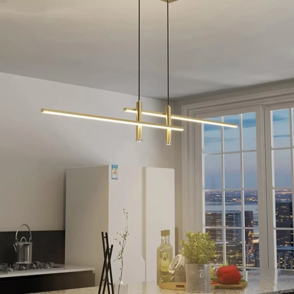 Lustre Pendente com 02 Holofotes Ajustável Suspensão Bivolt - 1