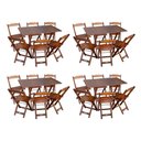 Ver imagem 1 de Kit 4 Conjuntos de Mesa Dobráveis de Madeira 70x110cm com 6 Cadeiras Imbuia