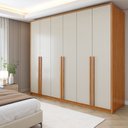 Ver imagem 1 de Guarda Roupa Casal 6 Portas 6 Gavetas 242,6cm Imperiale Premium Bege/Cinamomo/Off White