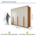 Ver imagem 3 de Guarda Roupa Casal 6 Portas 6 Gavetas 242,6cm Imperiale Premium Bege/Cinamomo/Off White
