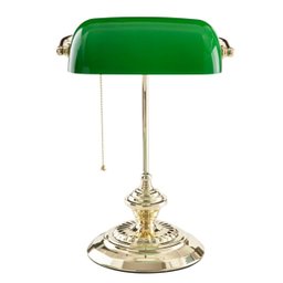 Luminária De Mesa Metal Vidro Dourado Verde Yamamura - 4