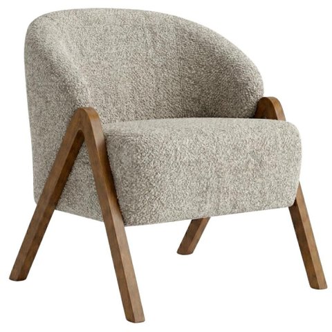 Poltrona Decorativa Iris Pes Madeira Boucle Tce 1018 Moll