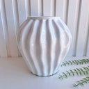 Ver imagem 3 de Vaso centro de mesa cerâmico branco c/ trabalhado ondulação