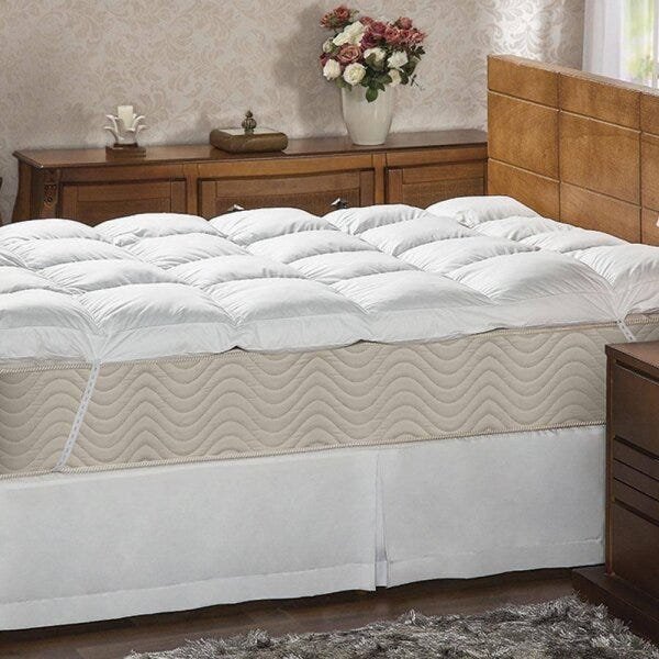 Pillow Top Queen 233 Fios Fibra Siliconizada em Flocos - Plamusul - 1