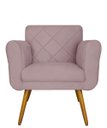 Ver imagem 3 de Jogo 02 Poltronas Estofadas Decorativas Para Consultório Isabella Suede Rosê- LM DECOR