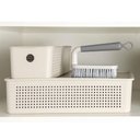 Ver imagem 4 de Cesto Organizador 27x12x9cm Flow Bege Caixa Organizadora 3l Lavanderia Banheiro