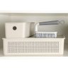 Cesto Organizador 27x12x9cm Flow Bege Caixa Organizadora 3l Lavanderia Banheiro - 4