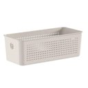 Ver imagem 1 de Cesto Organizador 27x12x9cm Flow Bege Caixa Organizadora 3l Lavanderia Banheiro