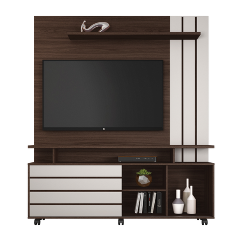 Home Serrano para TV de até 65" com Porta de Correr JCM:Café/Off