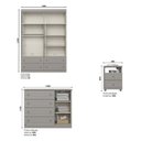 Ver imagem 3 de Conjunto para Quarto Juvenil Guarda-Roupa + Cômoda + Mesa de Cabeceira Americano Cinza Henn