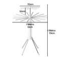 Ver imagem 3 de Varal Roupa Chao Dobravel 2 Andares 360 Graus Retratil Portatil Rodinhas Cabide Seca Estende Lençol 