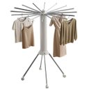 Ver imagem 1 de Varal Roupa Chao Dobravel 2 Andares 360 Graus Retratil Portatil Rodinhas Cabide Seca Estende Lençol 