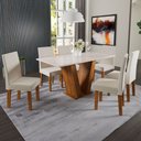 Ver imagem 1 de Mesa de Jantar 6 Lugares Lidia Marte Seda/blonde/nude - Pnr Móveis