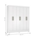 Ver imagem 4 de Conjunto Cabeceira e Guarda Roupa Casal Ferrara Branco