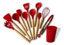 Ver imagem 1 de Kit C/12 Utensílios de Cozinha Silicone Cabo