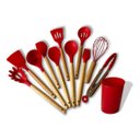 Ver imagem 1 de Kit C/12 Utensílios de Cozinha Silicone Cabo