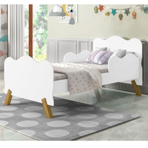 Mini Cama Nuvem Neve com Proteção Lateral