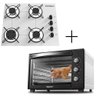 Fogão Cooktop 4 Bocas Branco + Forno de Eletrico 48 Plus 127v - 1