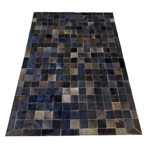 Tapete de Couro Boi Quadriculado Marrom Café 1,00x1,50 C/b