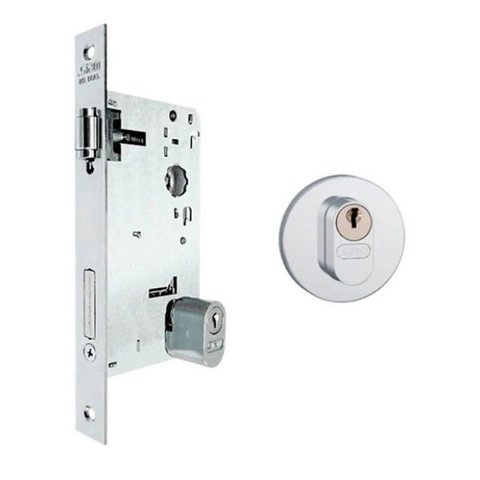 Fechadura Rolete Zamac Stam 1601 roseta redonda Cromado
