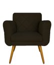Ver imagem 3 de Kit 02 Poltronas Decorativa Sala Recepção Em Tressê Isabella Suede Marrom- LM DECOR