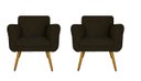 Ver imagem 1 de Kit 02 Poltronas Decorativa Sala Recepção Em Tressê Isabella Suede Marrom- LM DECOR