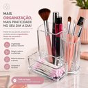Ver mais imagens de Organizador Multiuso Maquiagem Plástico Resistente 4 Compartimentos Escritorio Mesa Transparente