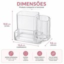 Ver imagem 5 de Organizador Multiuso Maquiagem Plástico Resistente 4 Compartimentos Escritorio Mesa Transparente