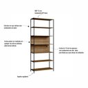 Ver imagem 4 de Estante 87cm x 211,5cm com 6 Prateleiras e Estrutura Metálica Industrial Executive Marrom/Nogal/Preto