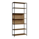 Ver imagem 2 de Estante 87cm x 211,5cm com 6 Prateleiras e Estrutura Metálica Industrial Executive Marrom/Nogal/Preto