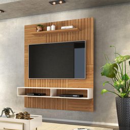 Painel para TV Quartzo Carvalho Nobre Off White - Dj Móveis - 2