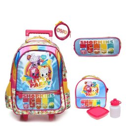 Kit Mochila com Rodinhas Shopkins Rainbow com Lancheira e Estojo - 1