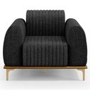 Ver imagem 6 de Kit 2 Poltronas Decorativas Base Gold Molino D06 Linho D-465 Chumbo - Mpozenato