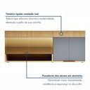 Ver imagem 6 de Cozinha Completa Modulada 5 Peças 8 Portas 4 Gavetas Torre Angular 100% MDF Realeza Premium Cinza/Carvalho/Titânio