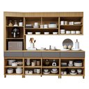 Ver imagem 4 de Cozinha Completa Modulada 5 Peças 8 Portas 4 Gavetas Torre Angular 100% Mdf Realeza Premium