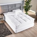 Ver imagem 1 de Protetor Colchão Pillow Top Premium Casal Queen Micropercal 200 Fios Macio Camada Proteção -