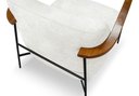 Ver imagem 4 de Poltrona Elisa Luxo Base em Aço Preto Detalhe Madeira Bouclê Branco Bz Home Decor
