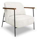 Ver imagem 3 de Poltrona Elisa Luxo Base em Aço Preto Detalhe Madeira Bouclê Branco Bz Home Decor