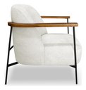 Ver imagem 2 de Poltrona Elisa Luxo Base em Aço Preto Detalhe Madeira Bouclê Branco Bz Home Decor
